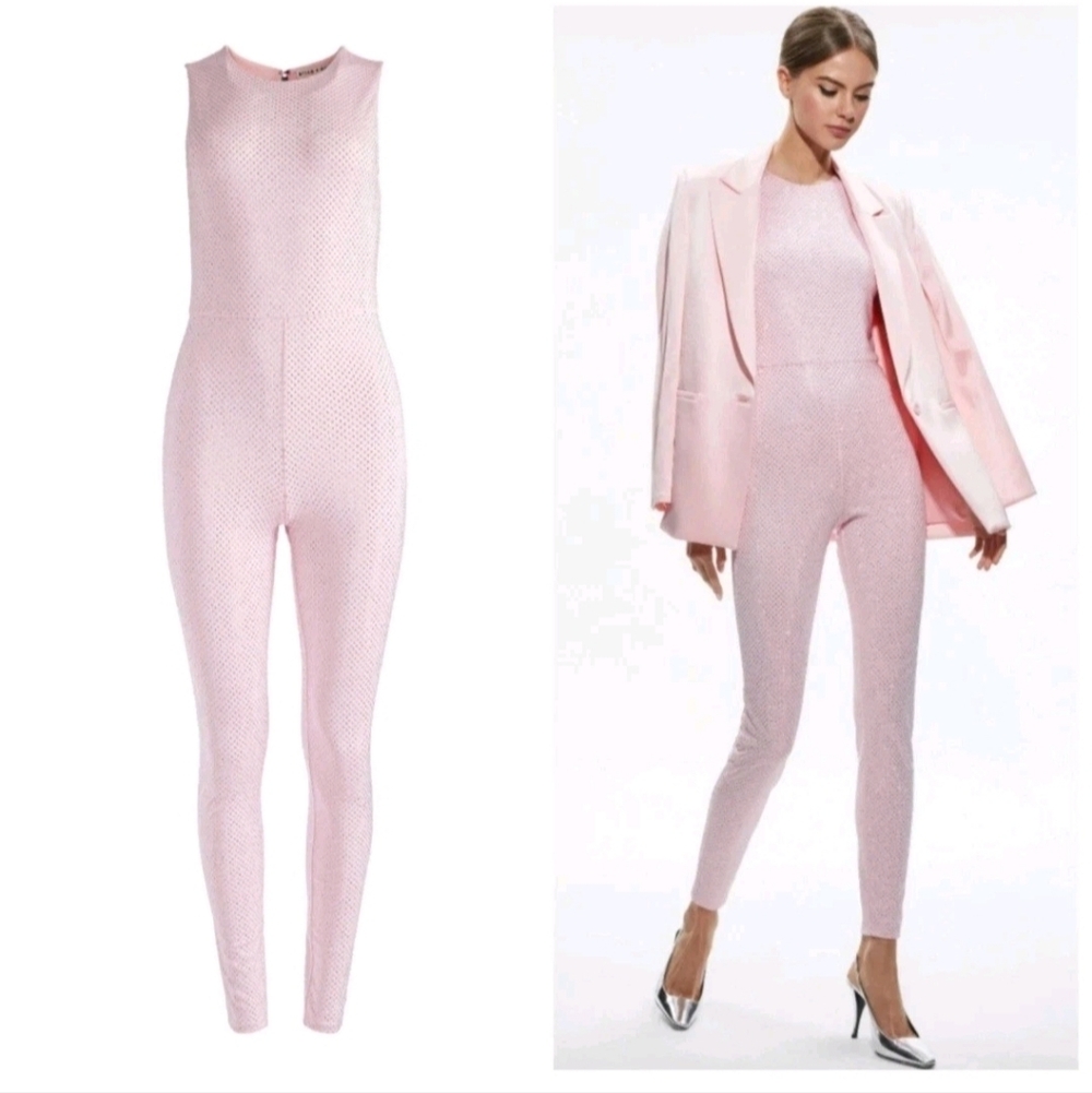 ALICE + OLIVIA FREDDIE CREWNECK EMBELLISHED CATSUIT $595 - Picture 14 of 15